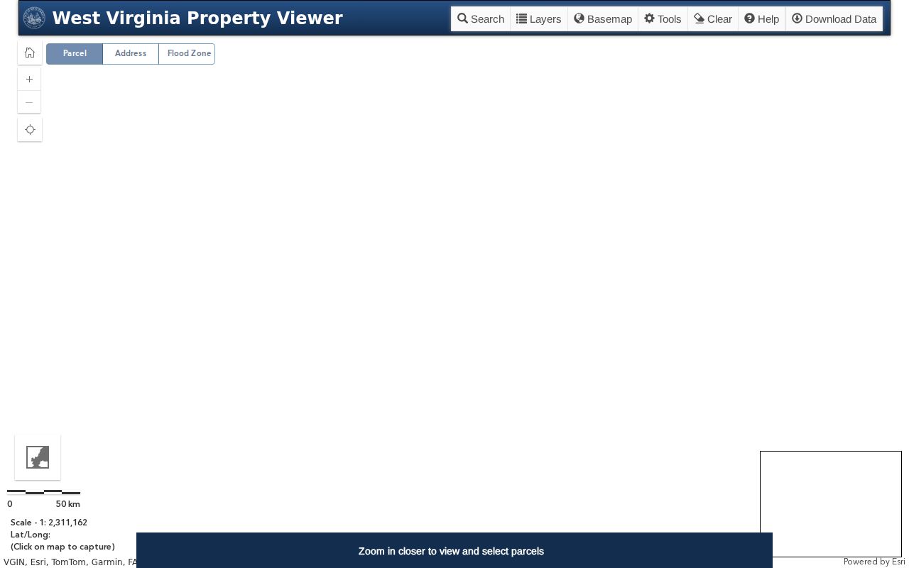 Lincoln County property search fields in the WV Property Viewer